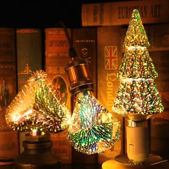 3D Firework Led Decorative Light Bulb Christmas Tree Shape